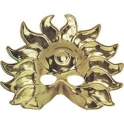 CARNIVAL TOYS - Plastic goudkleurig zon masker voor volwassenen - Maskers > Half maskers